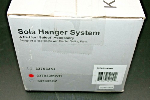 Kichler 337033MWH Sola Down Rod Hanger System in Matte White - Picture 3 of 4