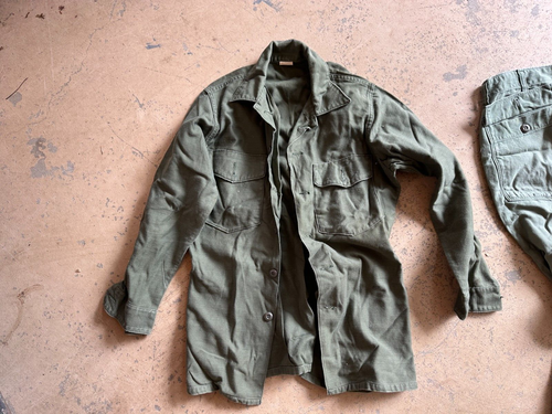 3 Vietnam Era OG-107 Fatigues + Overshirt - Pants Uniform Workwear Vtg Small 30 - Picture 9 of 15