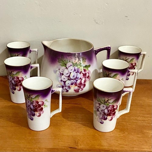 1890-1915 Dresden China or Whiteware 7-pc Juice Set - Picture 10 of 10