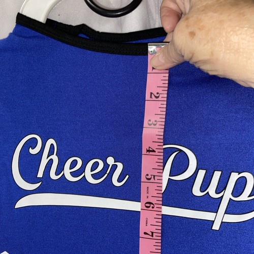 NEW Cheer Pup Dog Outfit Size XXL Blue Silver Bow, Ruffle, Posh Paws NYC #e12 - Picture 14 of 14