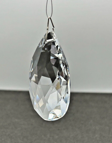 Swarovski Strass Crystal: 8721 Series "Almond" 76mm (3") 1-Hole Clear & Etched - Picture 3 of 4