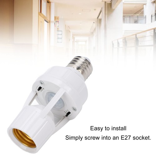 Motion Sensor Light Socket E27 Screw Light Bulb Holder LED Infrared Motion New - Bild 11 von 22