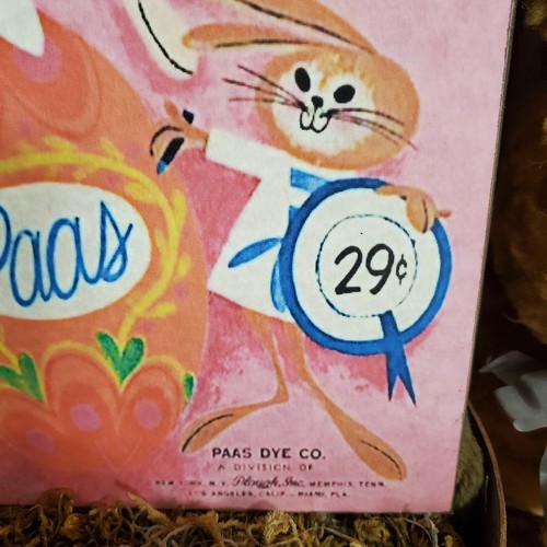 VINTAGE RETRO SHABBY PRIMITIVE STYLE EASTER BUNNY RABBIT 29 CENT EGG PAAS  SIGN - Picture 2 of 9