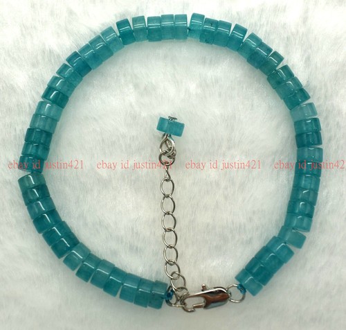 Fashion 3x6mm Blue Amazonite Barrel Gemstone Beads Necklace Bracelet 18/7.5" AAA - 第 8/12 張圖片