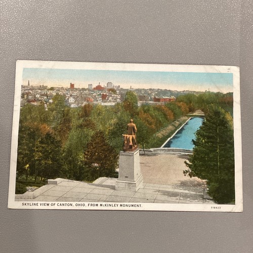 1930 Skyline View Of Canton Ohio From Hinkley Monument Postcard - Picture 1 of 6