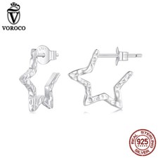 Fashion Real 925 Sterling Silver Star Stud Earrings Jewelry Women Gifts Voroco