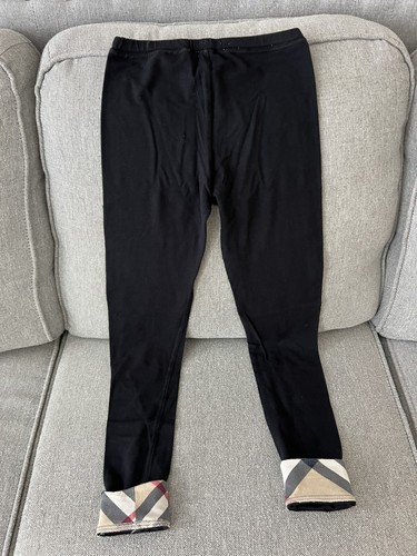 Burberry London Kids Gina Check Black Leggings Size 12Y - Picture 2 of 4