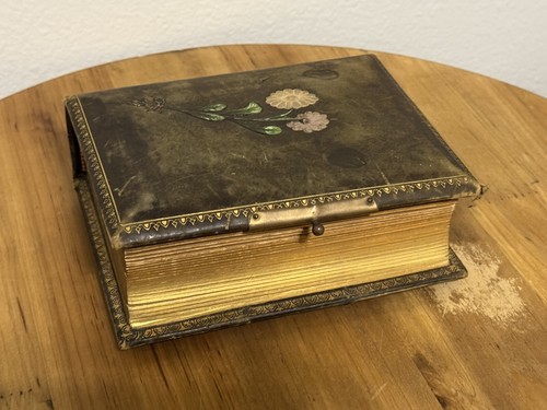 Album fotografico vittoriano 42 ritratti - pelle goffrata floreale - carte armadio - Foto 11 di 24