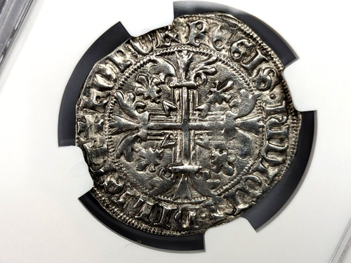 Robert d'Anjou ITALY Naples AD 1309-1343 Silver Gigliato NGC AU55 Italian States - Picture 11 of 14