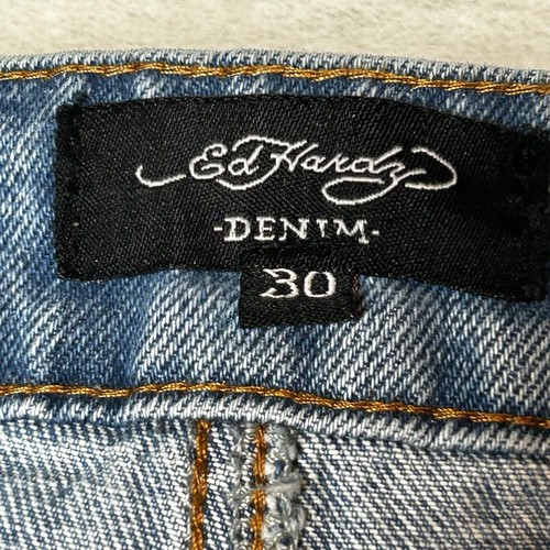 Ed Hardy Loose Fit Jeans Wide Leg High Rise Size 30 Embroidered Heart 90's NWT - Picture 6 of 14