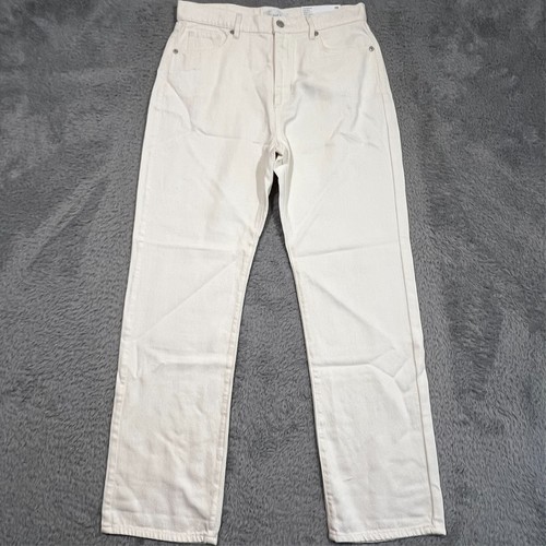 Loft The Relaxed Jeans Women's 28 Petite 30x29 Off White High Rise NWT - Picture 1 of 15