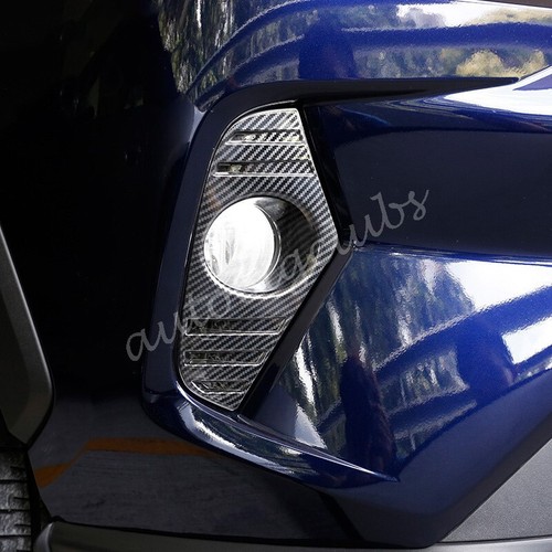 For Toyota RAV4 2019-2021 Carbon Fiber Front Fog Light Bumper Cover Trims Parts - Picture 4 of 7