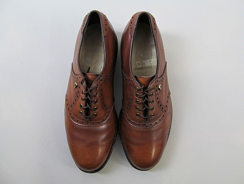 Vintage FootJoy Classics Golf Shoes Mens 7 D Brown Leather 51805 Made USA - Picture 8 of 12