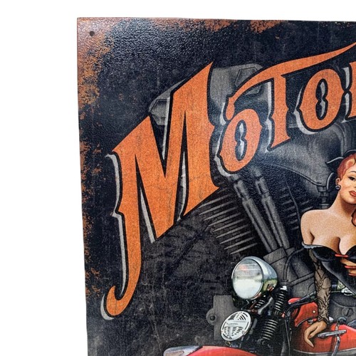 Letrero de hojalata de metal decoración de pared Harley anuncio de motocicleta indio servicio de garaje Motorhead - Imagen 2 de 3
