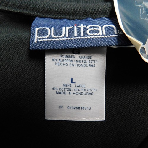 Puritan Men's Short Sleeve Knit Cotton Blend Polo Top - Black, Large #4396 - Picture 5 of 6