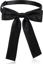 Bowtie Western Black Bow Ties for Men Women, Solid Color Colonel Satin Ribbon Bo
