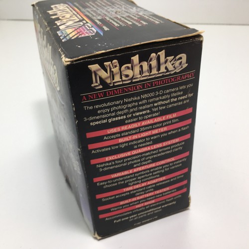 (NO CAMERA) Original BOX, MANUAL, BROCHURES ONLY for Nishika N8000 35mm 3D - Picture 15 of 17