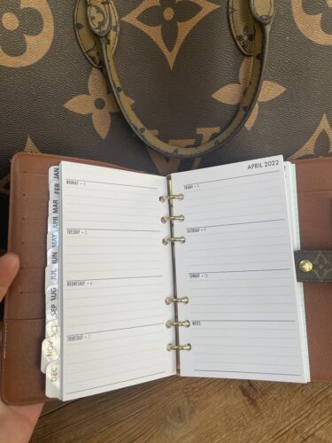 2025 Tabbed Calendar FITS Louis Vuitton LV Medium MM Agenda+2 Formats + MORE!! - Picture 3 of 9