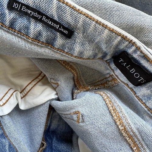 Pantalones de mezclilla Talbots Everyday relajados azul lavado claro tiro alto tobillo recto talla 10 - Imagen 9 de 9