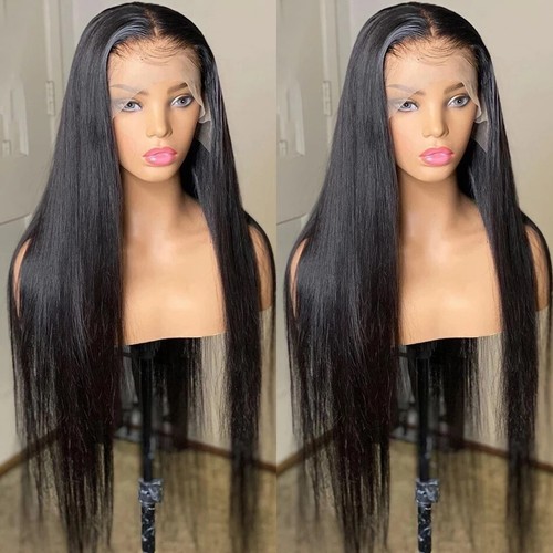 Peluca frontal de encaje transparente de 30 pulgadas hueso recto encaje frontal pelucas de cabello humano - Imagen 2 de 21