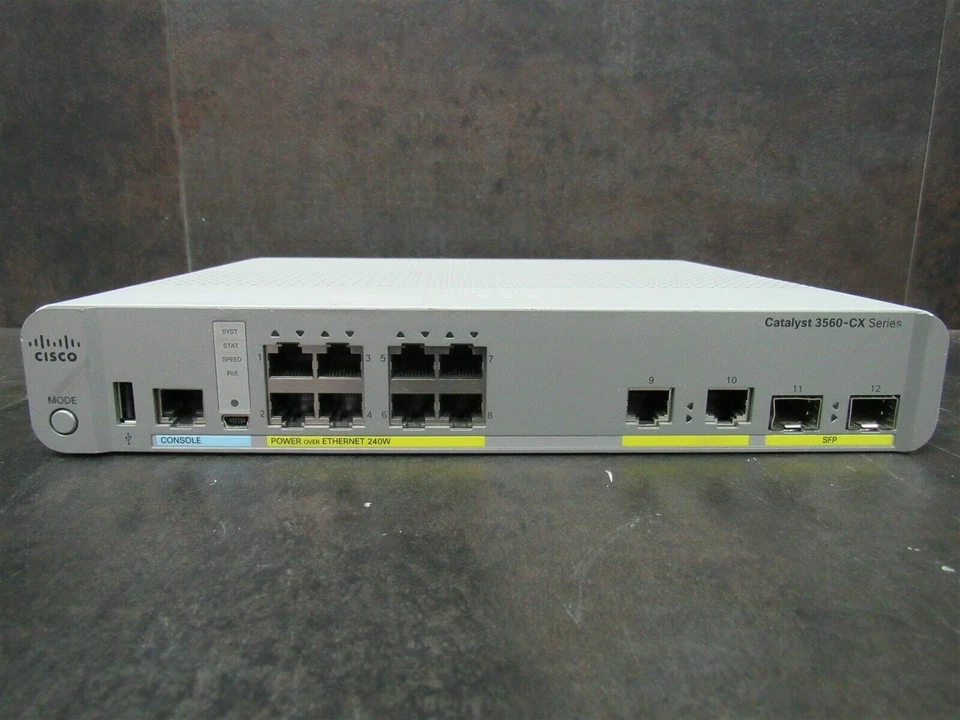 Cisco Catalyst WS-C3560CX-8PC-S Cisco 3560-CX 8-Port Ethernet Switch - Image 4 of 4
