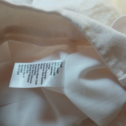 The Limited Women's Pants Wide Leg High Waisted Lined Linen Blend White Size 8 - Picture 9 of 9