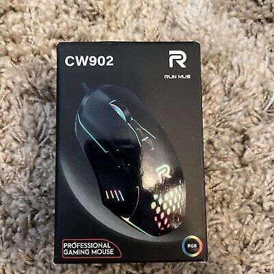 RUNMUS RGB Gaming Mouse, Ergonomic USB Gaming Mice for PC, Laptop, 6400 DPI  Adjustable 