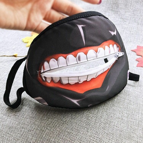Tokyo Ghoul Kaneki Ken Cotton Mask w/Mouth Zipper for Halloween Anime Cosplay - Picture 3 of 6