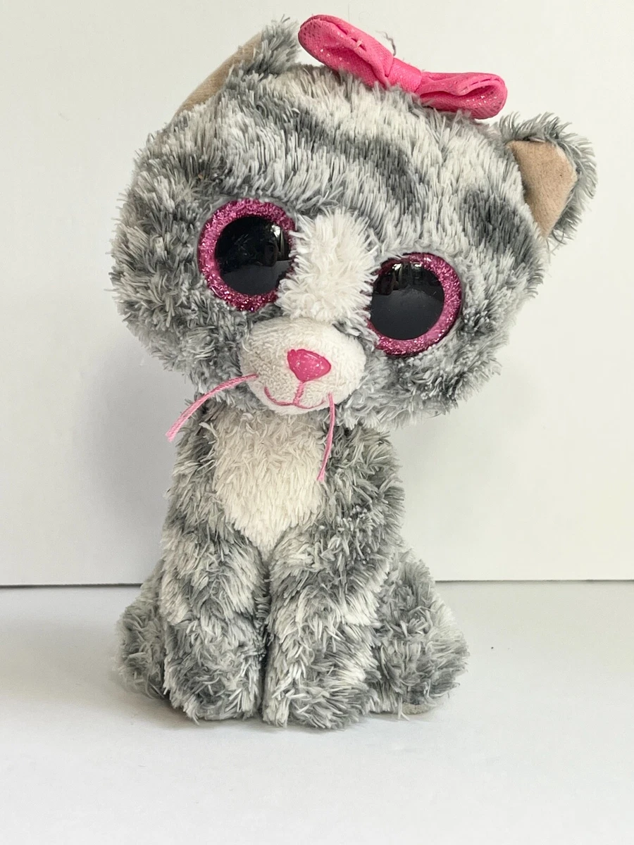 Ty Kiki Grey Cat Plush, Regular