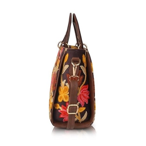 Shoulder Hobo Women Handbag Crossbody Purse Synthetic Leather Embroidery Gifted - Picture 5 of 6