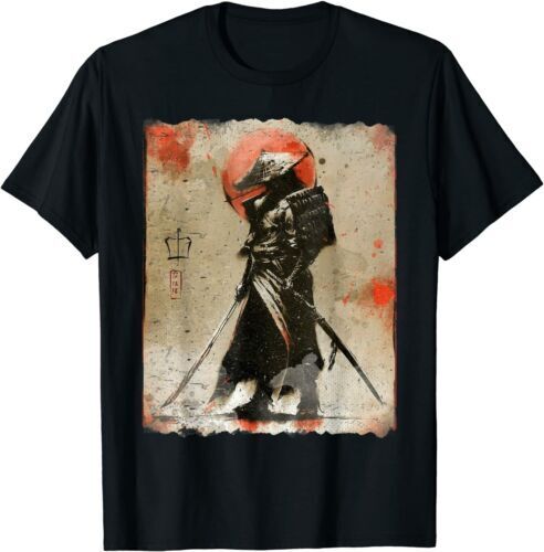 Samurai T-Shirt Japanese Retro Art Print T-Shirt Bushido Tee Samurai T-Shirt Japanese Retro Art Print T-Shirt Bushido Tee