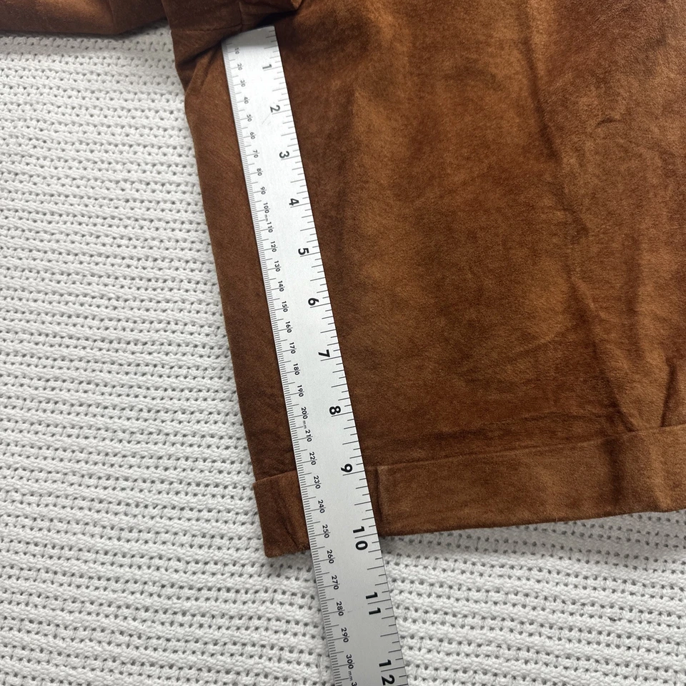 Shorts de couro vintage Michael Joseph feminino camurça tamanho 11 casual forrado culottes - Imagem 4 de 4