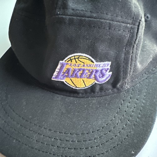 LA Lakers New Era Hat Cap Black Embroidered Flat Panel Adjustable Basketball - Picture 3 of 13