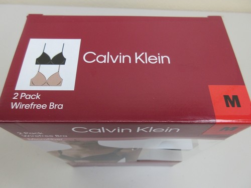Calvin Klein 2 Pack Microfiber Wirefree Bra - Size M - Black/Honey (Brand New) - Picture 5 of 5