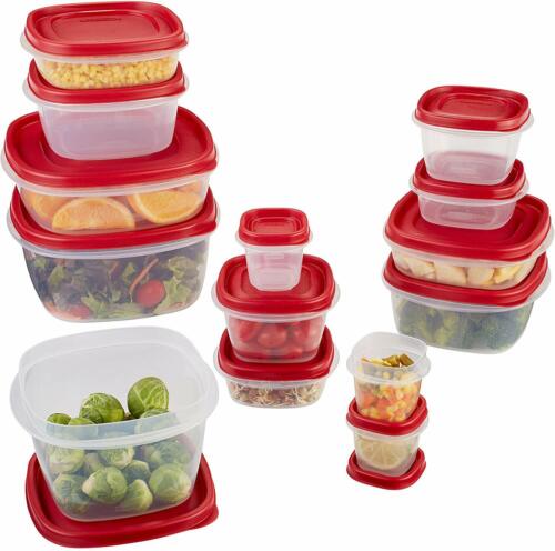 Rubbermaid, 28 Pc - Easy Find Lids Food Storage Stackable Container Set | Red - Picture 4 of 6