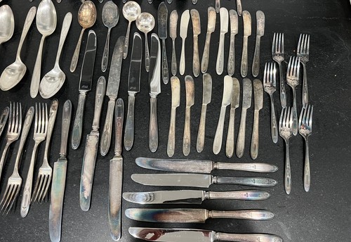 86 Pieces Grosvenor Silverplate Flatware by Community Plate NO MONOGRAM - Picture 3 of 12