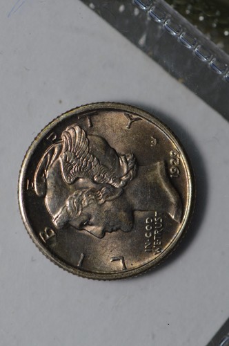 1929 Mercury Silver Dime High Grade Gem FSB Darker Toning Reverse pops - Picture 17 of 21