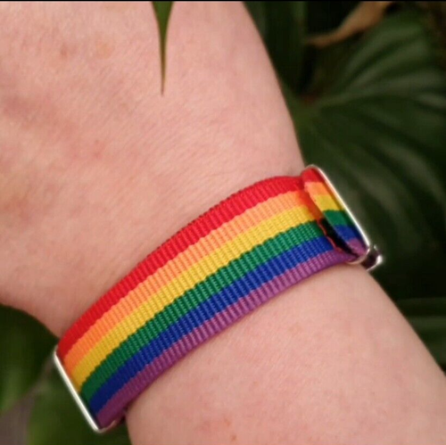 Pride Bracelet Buckle Wrap Strap Gay LGBTQ Flag Fabric Wristband Jewellery - Picture 9 of 16