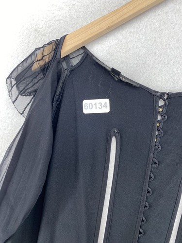 Vintage Marc Jacobs Runway Kleid 8 Dutchess Seide Satin Chiffon Wickel schwarz USA - Bild 24 von 24