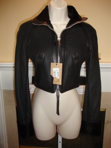STUNNING NWT SUPER RARE $5,385 CROP SHEARLING & NUBUCK DSQUARED2 JACKET - Picture 2 of 12