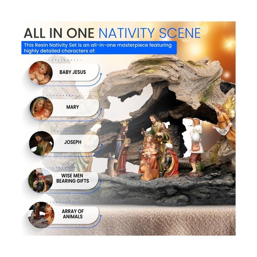 Nativity Set, Nativity Scene Indoor, Nativity Sets for Christmas Indoor, Pese... - Picture 2 of 8