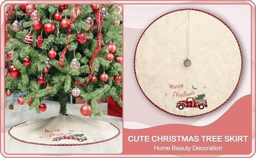 Christmas Tree Ornaments Snowman Santa Claus Vintage Truck Home Decor Tree Skirt - Picture 19 of 23