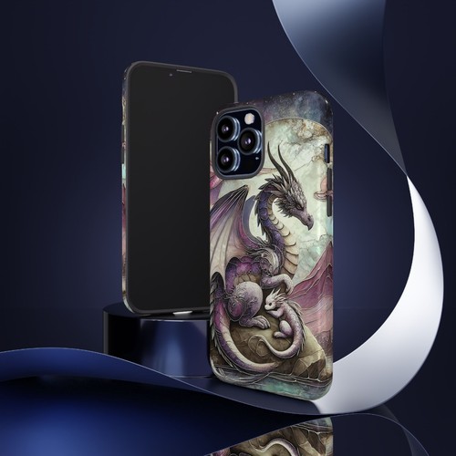 Fantasy Mom & Baby Dragon Phone Case | Fourth Wing Inspired Gift | X07 - 第 119/273 張圖片