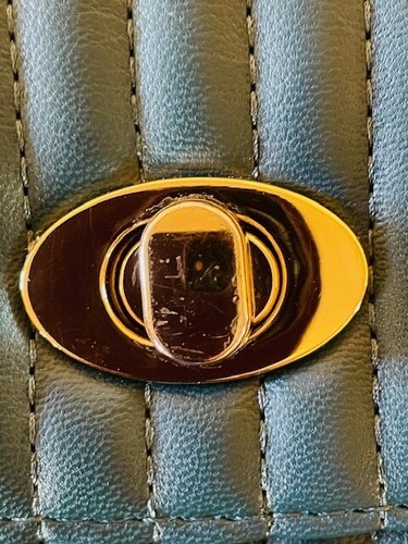 STEVE MADDEN BAG petrol blue and gold trim; very good condition - Picture 10 of 12
