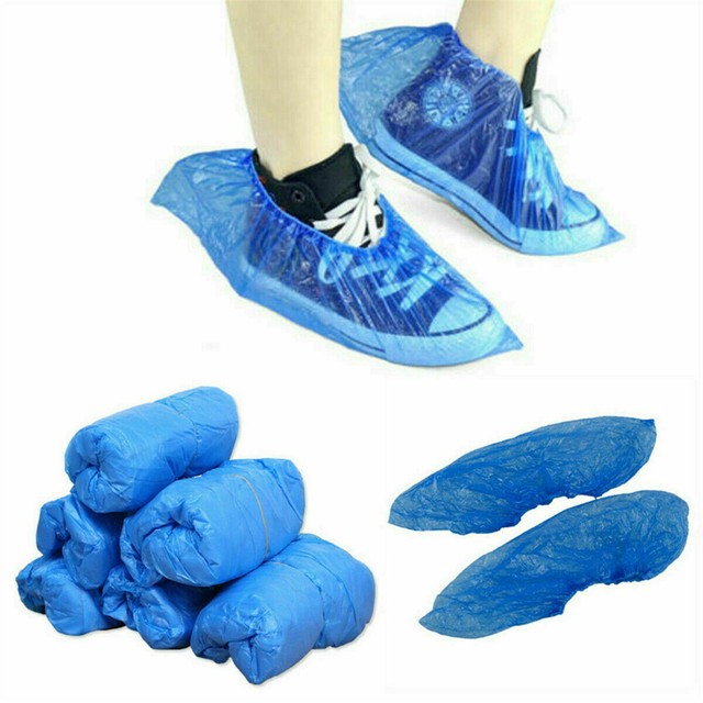 100 Disposable Shoe Cover Blue Anti Slip Plastic Cleaning Overshoes Boot Safety CN10761 100 Disposable Shoe Cover Blue Anti Slip Plastic Cleaning Overshoes Boot Safety CN10761