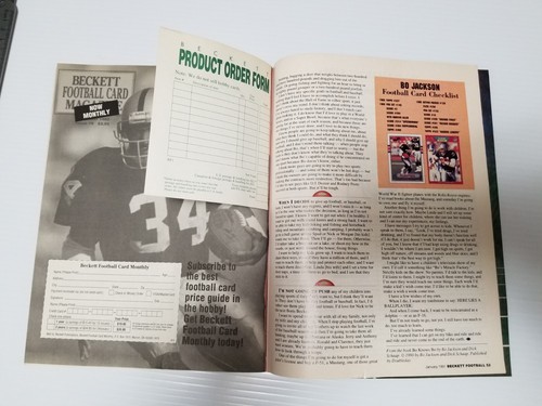 Bo Jackson Beckett Football Card Monthly #10 January 1991 SUPER BO Price Guide - Picture 4 of 4