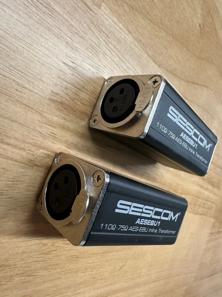 2x Sescom XLRF to 75 Ohm BNC Female AES/EBU Impedance Transformer SES-AES-EBU-1 - Image 4 of 4
