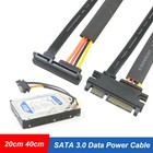 SATA Stromkabel 7 +15 22Pin Kabel Stecker auf Buchse Datenverlängerung 15cm 30cm