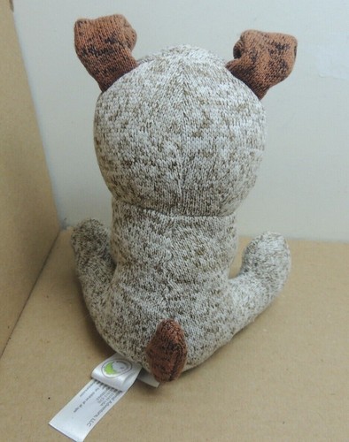 Animal Adventure Pullover Stricksocke Bär Hund Plüsch braun genähte Augen EUC 2016 8 Zoll - Bild 3 von 4