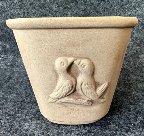 Vintage Mid-Century Modern 1960er UCTCI Japan 3" Übertopf GROSSE AUGEN Mädchen & Vögel - Bild 2 von 19